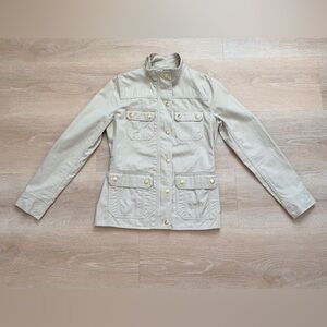 J Crew Women’s Size XS-S Resin-coated Cotton Downtown Field Jacket in Biege